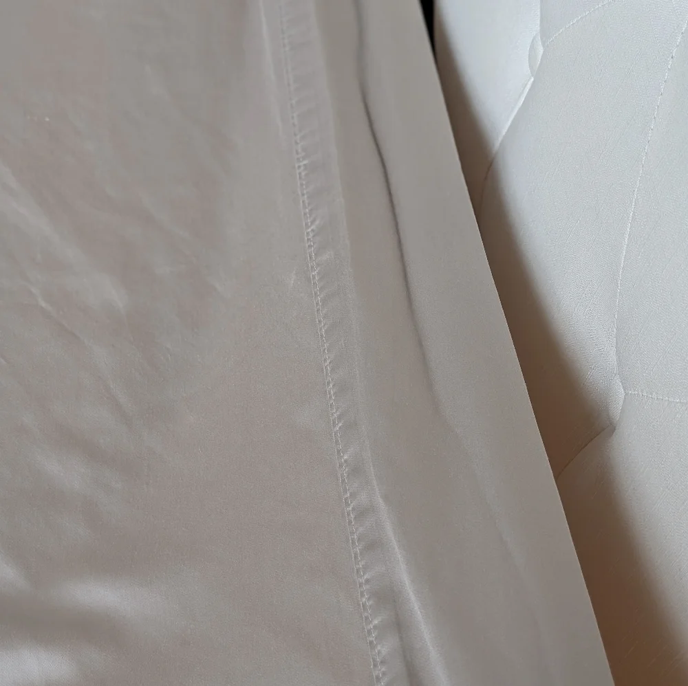 Cariloha Tan Silky Satin Queen Flat Sheet 100% Viscose From Bamboo Sateen Flowy